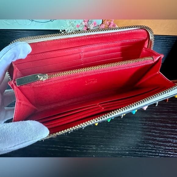 Christian Louboutin multicolored Studded Leather Continental Wallet - Picture 9 of 12